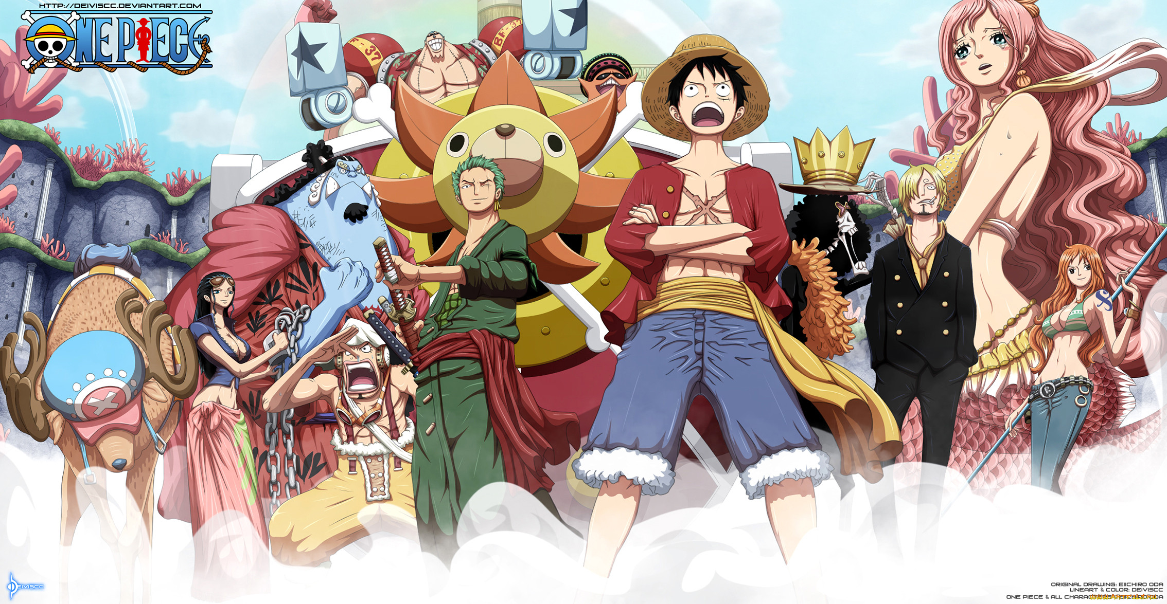 , one, piece, brook, usopp, roronoa, zoro, tony, chopper, sanji, nami, monkey, d, luffy, nico, robin, shirahoshi, franky